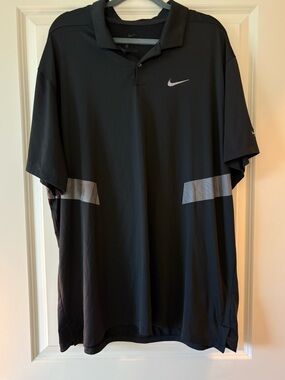 Nike Men’s Black Polo with Reflective Swoosh